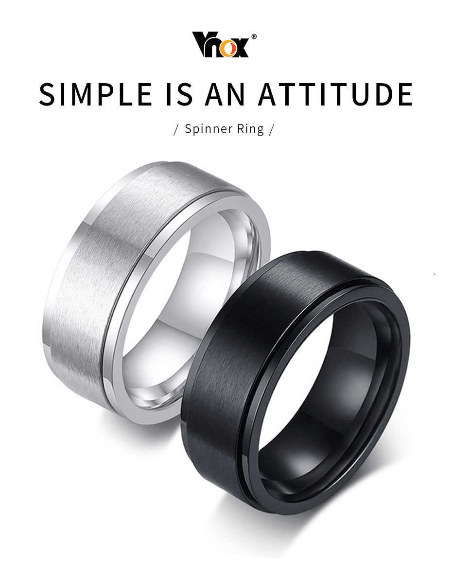 6/8mm Spinner Ring for Men Stress Release Accessory Classic Stainless Steel Wedding Band Casual Sport Jewellery The Clothing Company Sydney