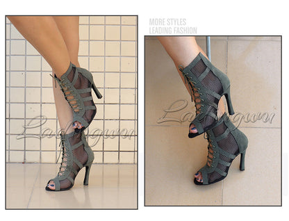 Army Green Suede Latin Dance Boots Ladies Salsa Tango Indoor Sports Ballroom Dance Shoes The Clothing Company Sydney