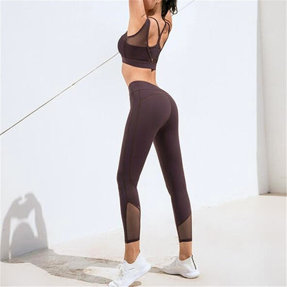 2 Piece Yoga Set Women Fitness Gym Clothing Sportswear Mesh Workout Sport Tracksuit Yoga Running Gym Suits Push Up Set The Clothing Company Sydney