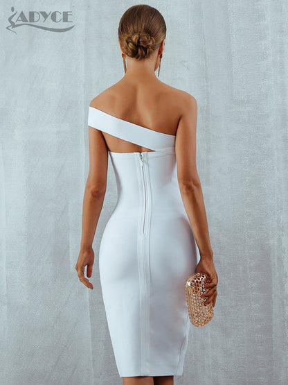 White Blue Bodycon Bandage Dress Summer Elegant Black One Shoulder Strapless Celebrity Runway Party Dress The Clothing Company Sydney