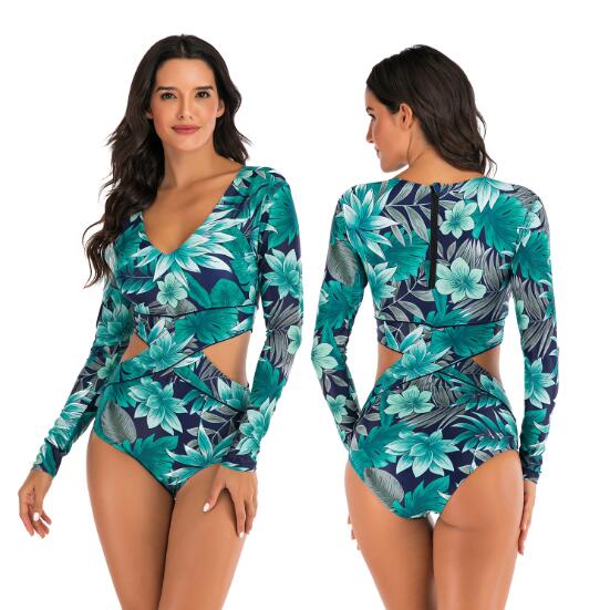 Long sleeve swimwear one piece swimsuit backless jumpsuit swim suit Bathing Suit beach wear Bodysuit Monokini The Clothing Company Sydney