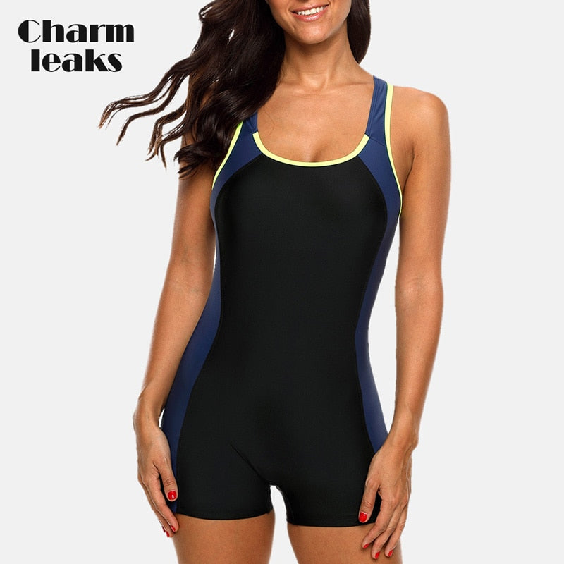 One-piece Sports Swimwear Sport Swimsuit Colorblock Open Back Beach Wear Fitness Bathing Suits The Clothing Company Sydney