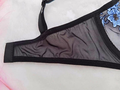 Lingerie woman 2 piece Floral Embroidery Lingerie Set Lace Underwear Set Underwire Push Up Bra Underwear The Clothing Company Sydney