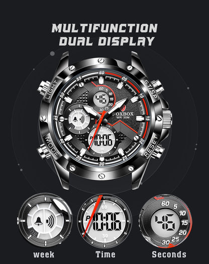 Foxbox Sport Mens Watches Top Brand Luxury Dual Display Quartz Watch For Men Military Waterproof Digital Electronic Watch The Clothing Company Sydney