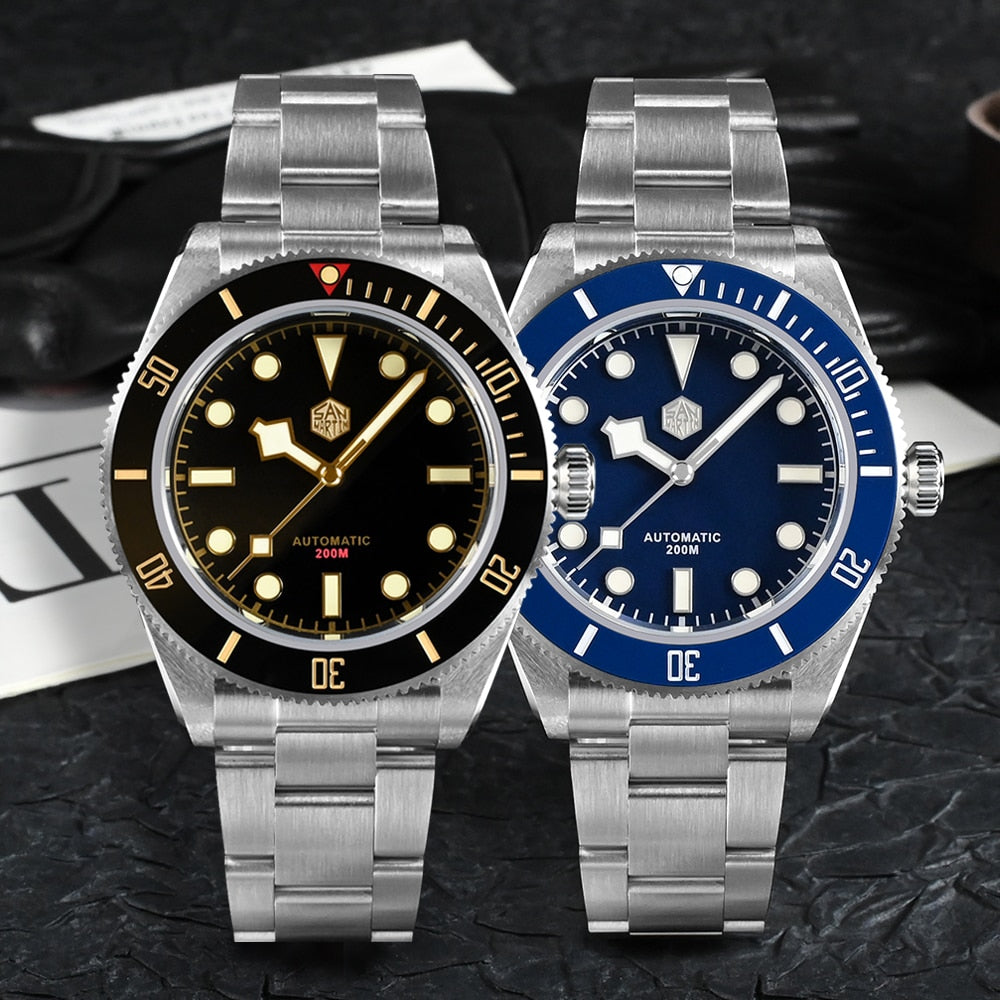 San Martin Luxury Men's Ladies Unisex 40mm Diver BB58 Vintage Automatic Business Wristwatche End Links Sapphire 20 Bar Watch The Clothing Company Sydney
