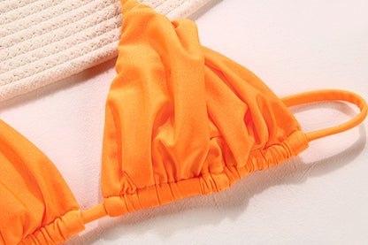 2 Piece Glitter Fabric Bikini Set Folds Swimsuit Halter Bathing Suit Swimwear Beachwear The Clothing Company Sydney