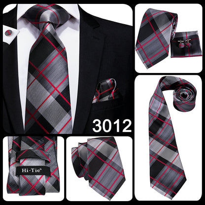 3 Piece Business Classic Blue Black Striped Solid Neck Tie Necktie Pocket Square Cufflinks Wedding Party Silk Tie Set The Clothing Company Sydney