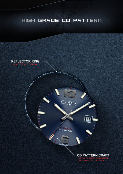 Cadisen New 39mm Men's Automatic Mechanical Watch Classic Retro 200m Waterproof Business Sports MIYOTA 8215 Watches The Clothing Company Sydney