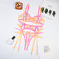 Neon Lace Luxury Lingerie Transparent Bra Exotic Costumes 3-Piece Intimate Outfit Panties Underwear Brief Set The Clothing Company Sydney