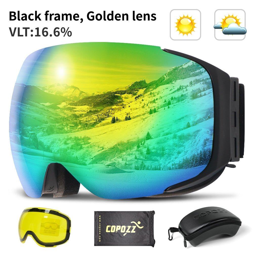 Magnetic Ski Goggles with 2s Quick-Change Lens and Case Set UV400 Protection Anti-Fog Snowboard Ski Glasses for Men Women The Clothing Company Sydney