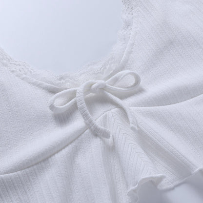 Summer Lace Suits Fashion Solid Tracksuit V-neck Costume Two Pieces (Tops+Shorts) Outwear Sets The Clothing Company Sydney