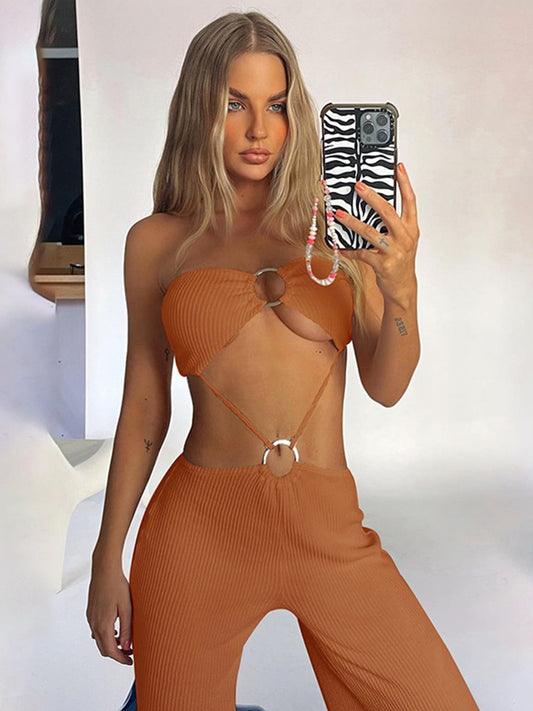 Bandage Cut Out Sexy Backless Elegant Strapless Jumpsuits Women Club Party Rompers Sleeveless One Piece Overalls The Clothing Company Sydney