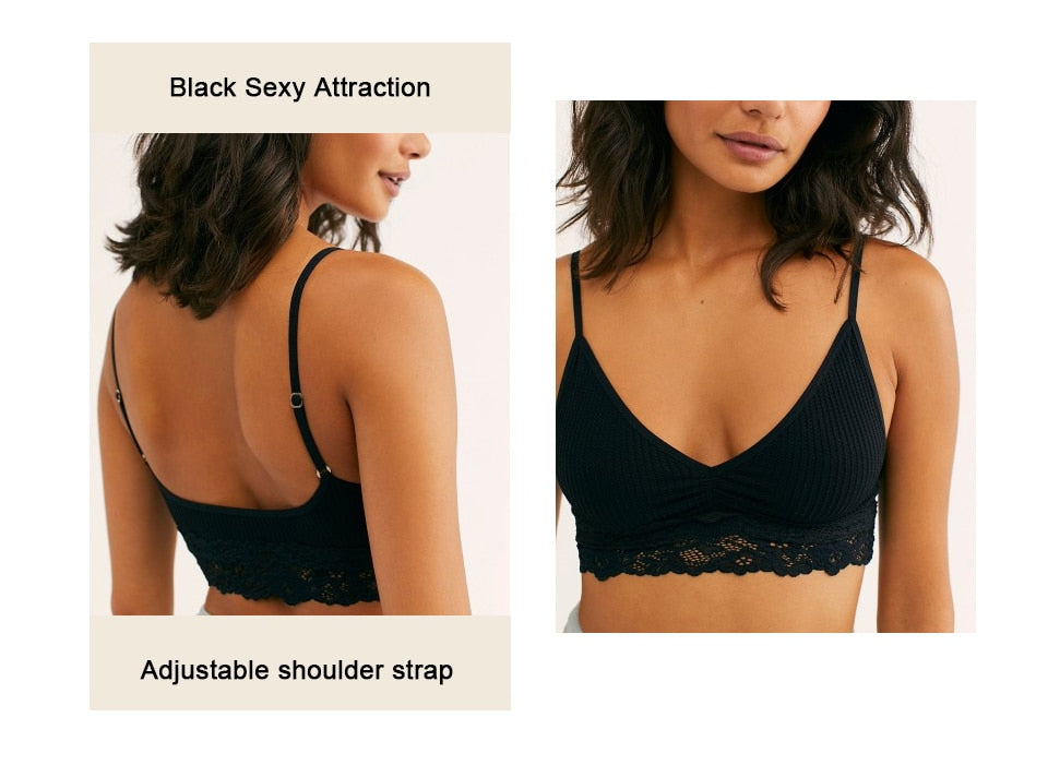 Homewear Seamless Ribbed Thin Bra  Wire Free Ladies Lace Bralette Backless Cotton underwear Lace Lingerie The Clothing Company Sydney