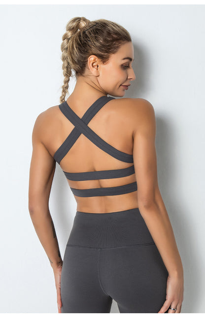 Sports Bra Shockproof Glamour Classic Comfortable Style Tank Wide Shoulder Strap Yoga Top Push Up Fitness Bras The Clothing Company Sydney