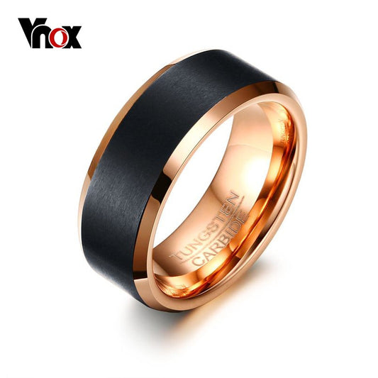 Men's Basic Tungsten Carbide Ring Classic 8mm Male Wedding Jewelry Rose-Gold Color The Clothing Company Sydney