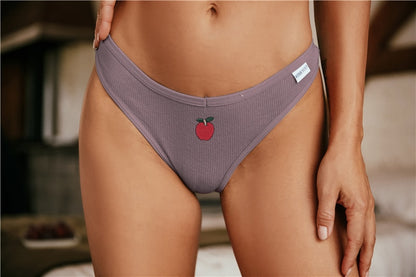 Fruit Embroidery Panties Cotton G-String Underwear Thong Lingerie Underpants T-Back Pantys Intimates Panties The Clothing Company Sydney
