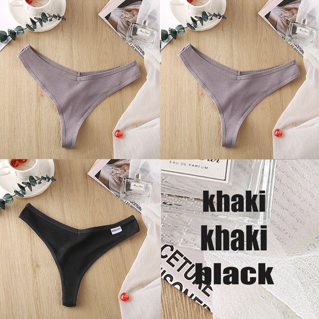 3 Pack 8 Colors Thong G-String Cotton Mix Thongs Panties V Waist Underpants Pantys Lingerie The Clothing Company Sydney