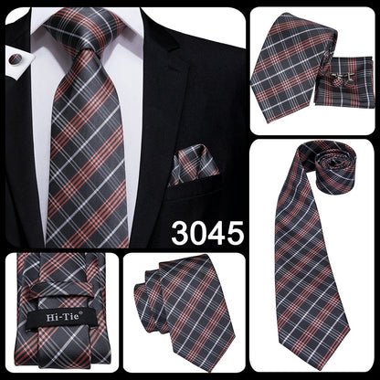 3 Piece Business Classic Blue Black Striped Solid Neck Tie Necktie Pocket Square Cufflinks Wedding Party Silk Tie Set The Clothing Company Sydney