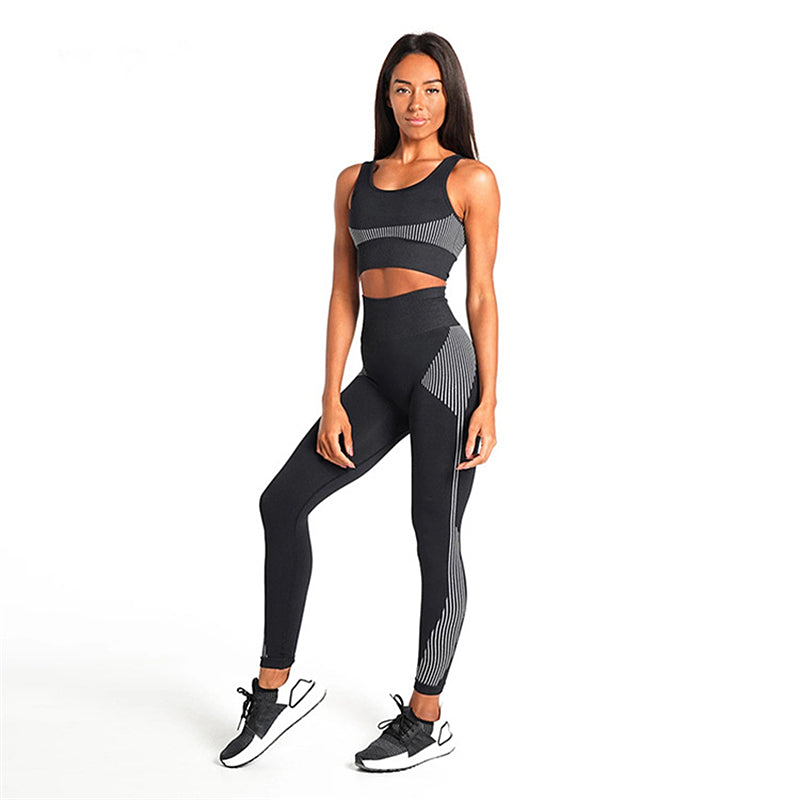 Seamless Yoga Set Women Dry Fit Two 2 Piece Tight Crop top Bra Legging Sportsuit Workout Outfit Fitness Wear Gym Set The Clothing Company Sydney