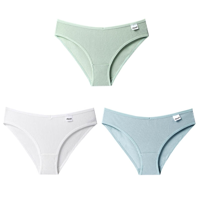 Panties Striped Cotton Underwear Solid Color Briefs Low-Rise Soft Panty Women Underpants Female Lingerie The Clothing Company Sydney