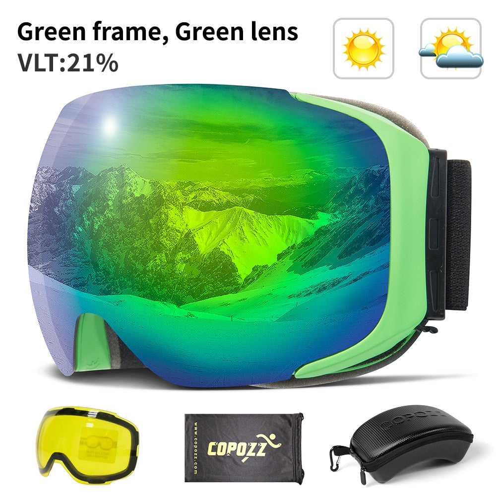 Magnetic Ski Goggles with 2s Quick-Change Lens and Case Set UV400 Protection Anti-Fog Snowboard Ski Glasses for Men Women The Clothing Company Sydney