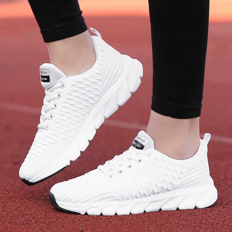 Women's Sneaker Fitness Shoes Lace up Non-Slip Soft Tennis Shoes Lace-up Lightweight Jogging Walking Breathable Sneakers The Clothing Company Sydney
