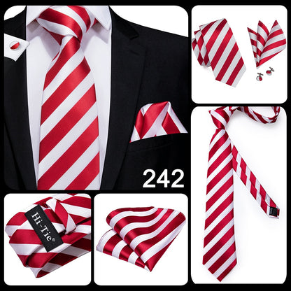 3 Piece Business Classic Blue Black Striped Solid Neck Tie Necktie Pocket Square Cufflinks Wedding Party Silk Tie Set The Clothing Company Sydney