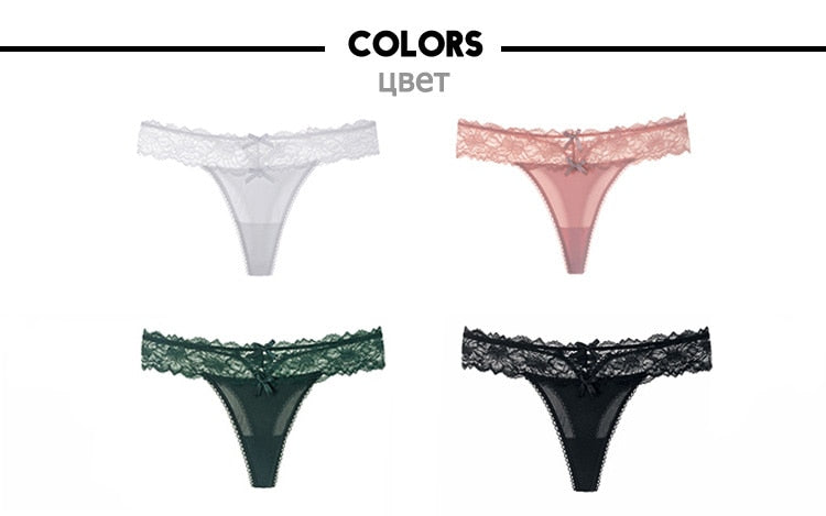 Women Lace Panties Low-waist Underwear Thong G String Breathable