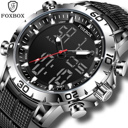 Foxbox Sport Mens Watches Top Brand Luxury Dual Display Quartz Watch For Men Military Waterproof Digital Electronic Watch The Clothing Company Sydney