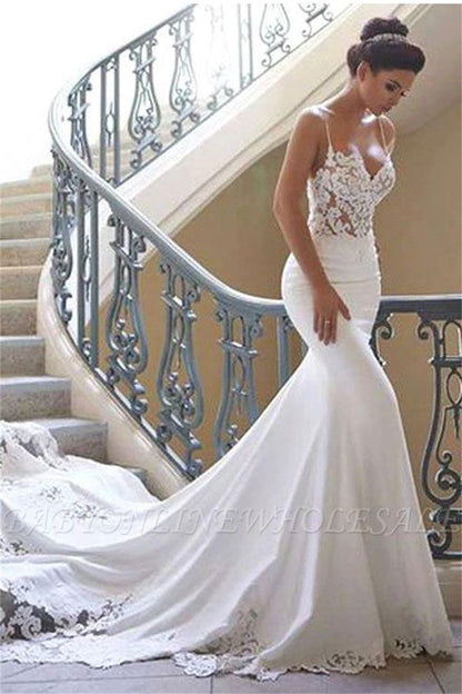 Romantic Bohemian Lace Mermaid Boho Wedding Dresses Backless Spaghetti Straps Wedding Bridal Gowns The Clothing Company Sydney