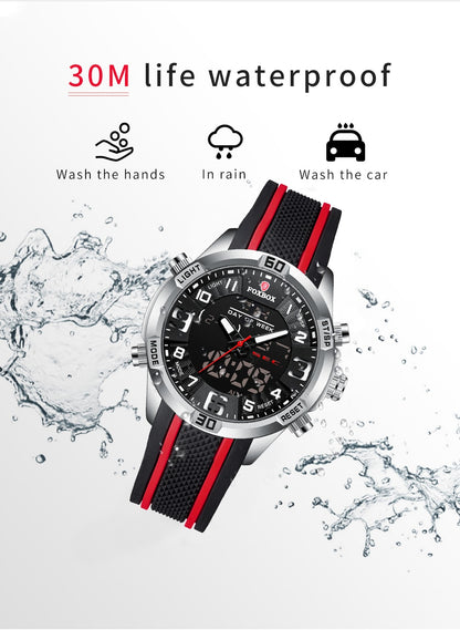 Foxbox Sport Mens Watches Top Brand Luxury Dual Display Quartz Watch For Men Military Waterproof Digital Electronic Watch The Clothing Company Sydney
