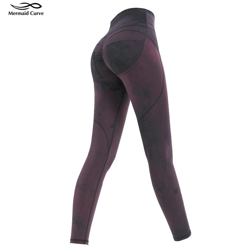 Tie-dye Brushed Hip Fitness Trousers Women High-waist Quick-dry Leggings Peach Hip Yoga Pants The Clothing Company Sydney