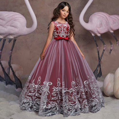 Puffy Tulle Lace Flower Girl Dress Costume Children Bride Ball Gown Princess Dress for Girl Wedding Party Dresses The Clothing Company Sydney