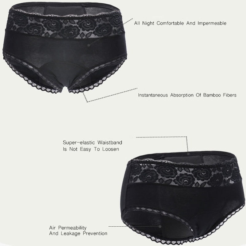 4pcs Women's Mesh Elastic Period Panties - Comfy & Breathable Leak Proof  Physiological Lingerie & Underwear