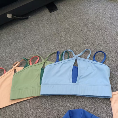 Layered Look Long Sleeve Yoga Crop Top Wrap V Waist Leggings Layered Cut Out Sports Bra Contrast Waist Shorts The Clothing Company Sydney