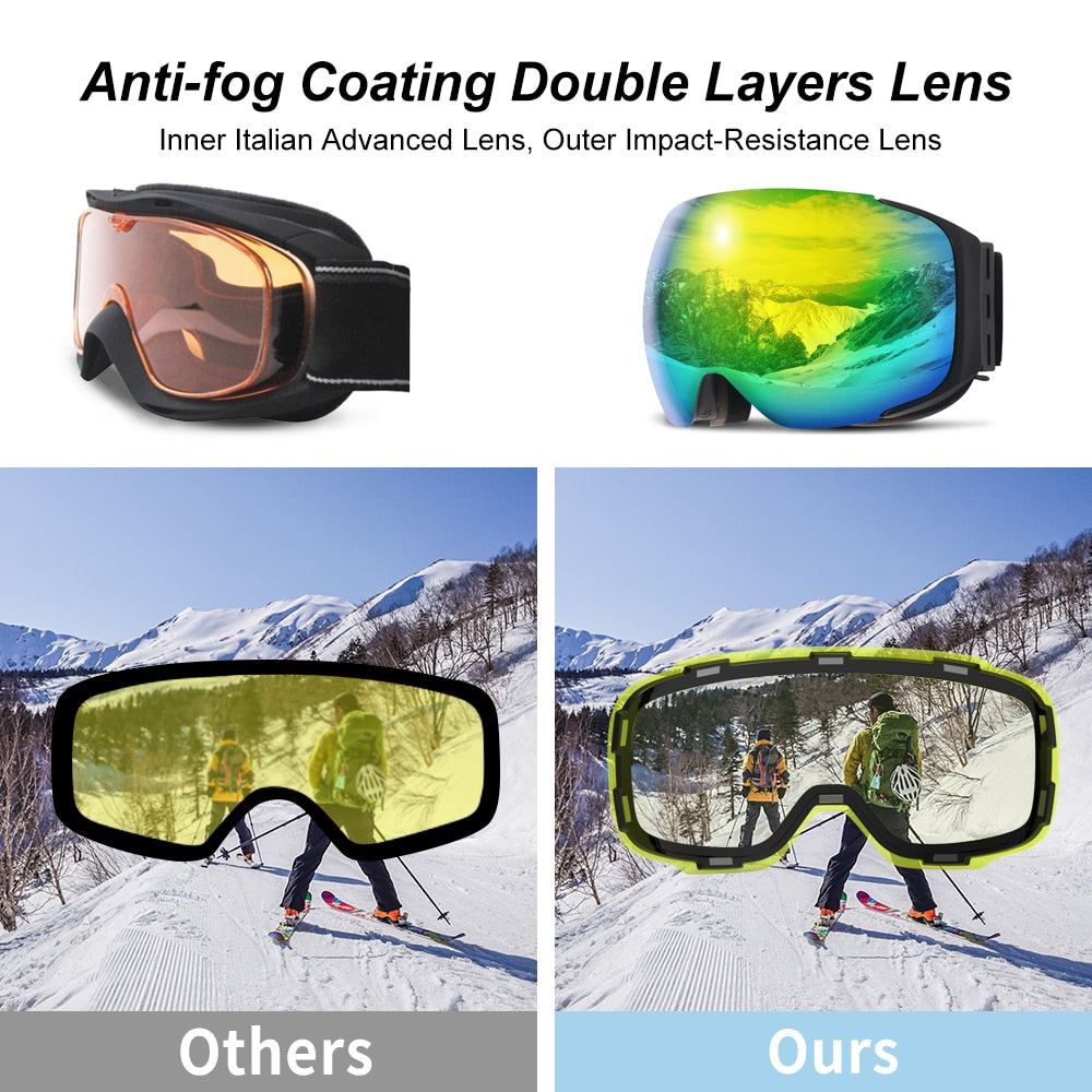 Magnetic Ski Goggles with 2s Quick-Change Lens and Case Set UV400 Protection Anti-Fog Snowboard Ski Glasses for Men Women The Clothing Company Sydney