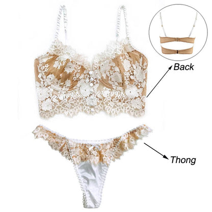 Ultra Thin Lace Underwear Sets  Bralette Push Up Brassiere Eyelash Bra French Lingerie Bra and Panty Set The Clothing Company Sydney