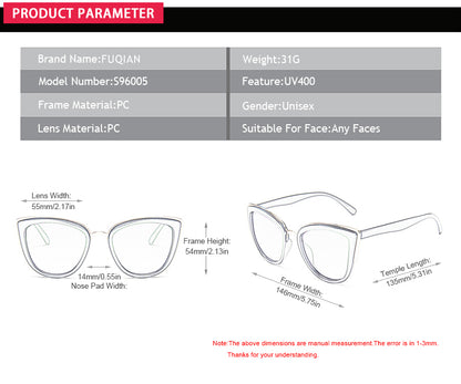 Cateye Women Sunglasses Vintage Anti-glare Sun Glasses Female Fashion Leopard Shades UV400 The Clothing Company Sydney