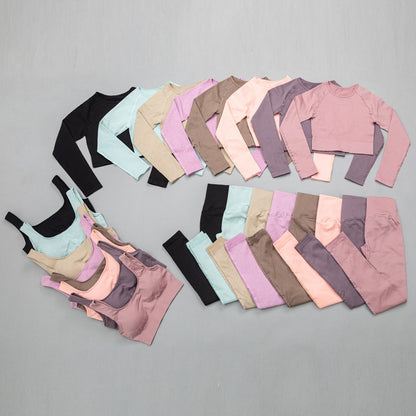 2 Piece High Waist Sports Legging Gym Women's sportswear Seamless Fitness Yoga Suit High Stretchy Workout Padded Sports Bra Leggings Set The Clothing Company Sydney