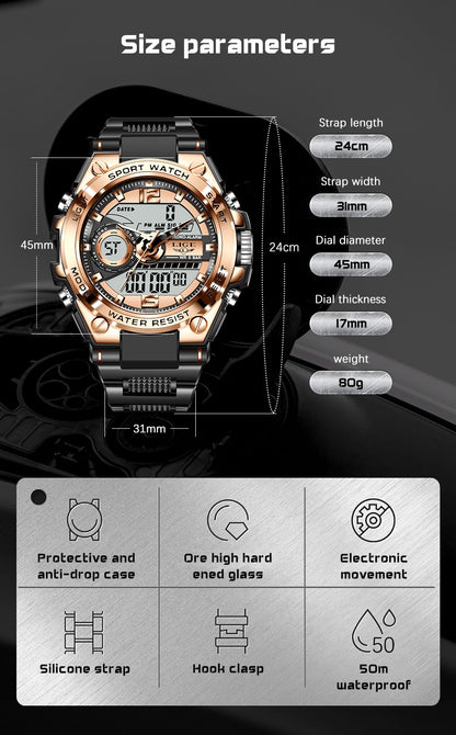 Digital Men Military Watch 50m Waterproof Wristwatch LED Quartz Clock Sport Watch Male Big Watches The Clothing Company Sydney