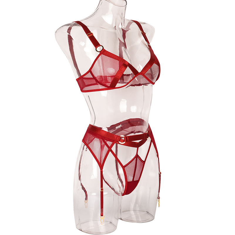 Lace Hollow Out 3 Piece Set Wireless Underwear Sensual Lingerie Set The Clothing Company Sydney