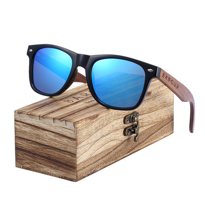 Designer Black Walnut Wood Polarized Sunglasses Men Glasses UV400 Protection Eyewear The Clothing Company Sydney