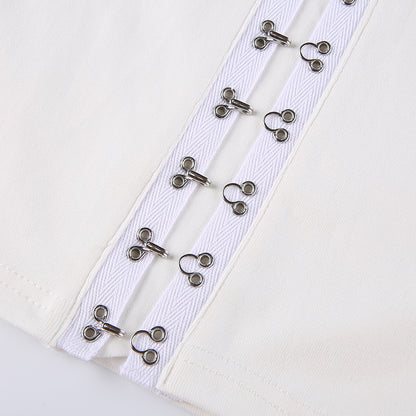 Streetwear Square Neck Hook Cotton Aututmn T-shirts Bodycon Gothic White Crop Tops Tees Long Sleeve T shirt The Clothing Company Sydney