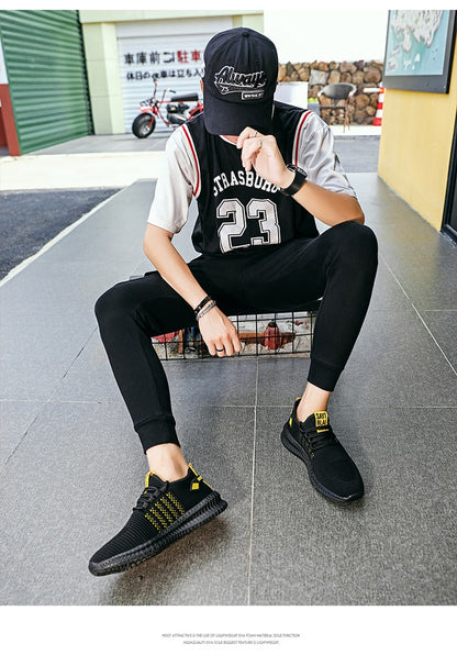 Men's Sneakers Shoes Lightweight Breathable Running Walking Yoga Sports Footwear Soft Sole Lace-up Shoes The Clothing Company Sydney