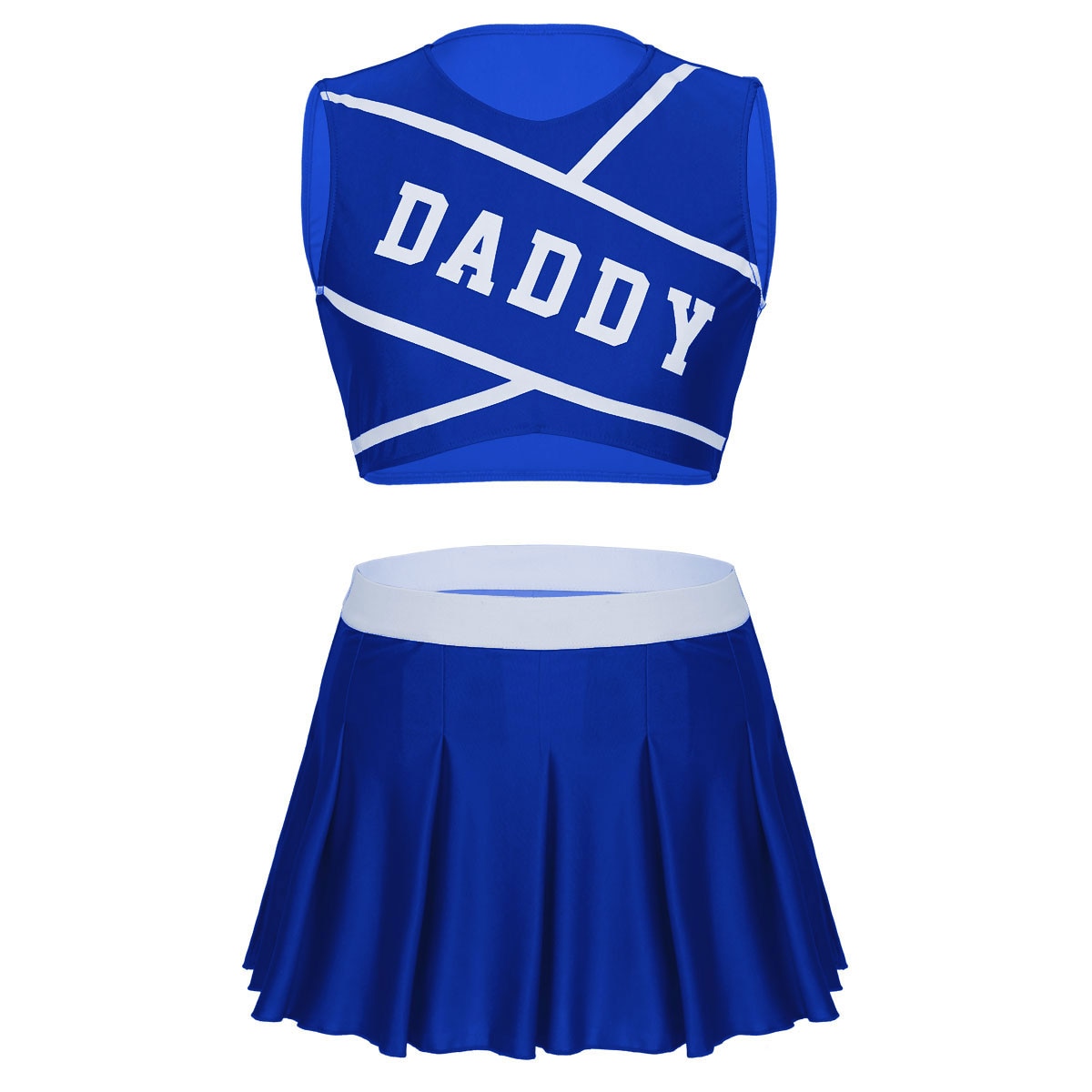 2 Piece Women's Adult Role Play Uniform Cheerleader DADDY Halloween Cosplay Costume Crop Top with Mini Pleated Skirt The Clothing Company Sydney