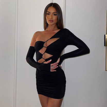 Chic Fashion Long Sleeve Cut Out Bandage Mini Dress Outfit Club Party Bodycon Dress The Clothing Company Sydney