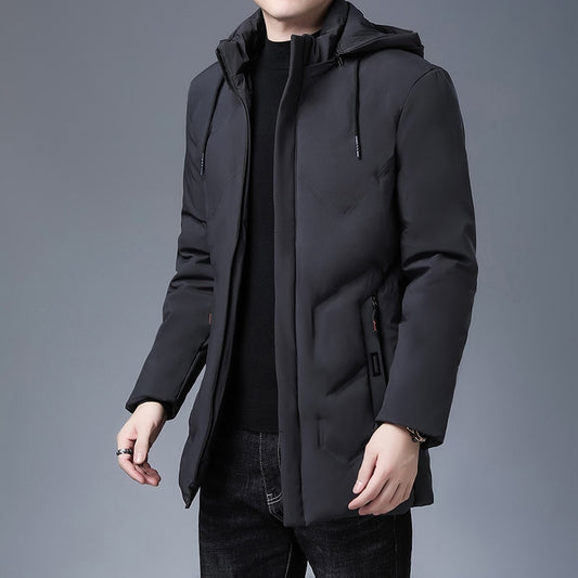 Brand Hooded Casual Fashion Long Thicken Outwear Parkas Jacket Men Winter Windbreaker Coats Men Clothing The Clothing Company Sydney