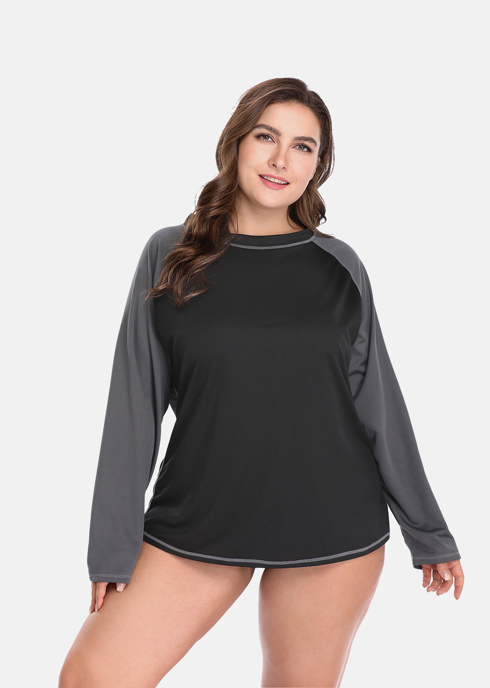 Women's Plus Size Long Rashguard Top UPF 50+ Diving Surf Swimwear Shirts Rash Guard Swimsuit Colorblock Beach Wear The Clothing Company Sydney