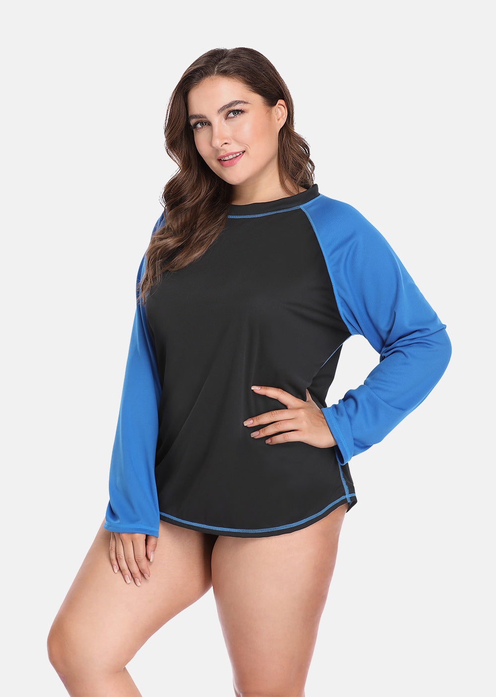 Women's Plus Size Long Rashguard Top UPF 50+ Diving Surf Swimwear Shirts Rash Guard Swimsuit Colorblock Beach Wear The Clothing Company Sydney