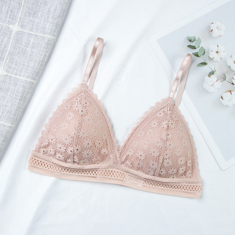 Floral Lace Bra Top Push Up Lingerie breathable Bralette Removable Pad Thin Fashion New Wireless Bras The Clothing Company Sydney